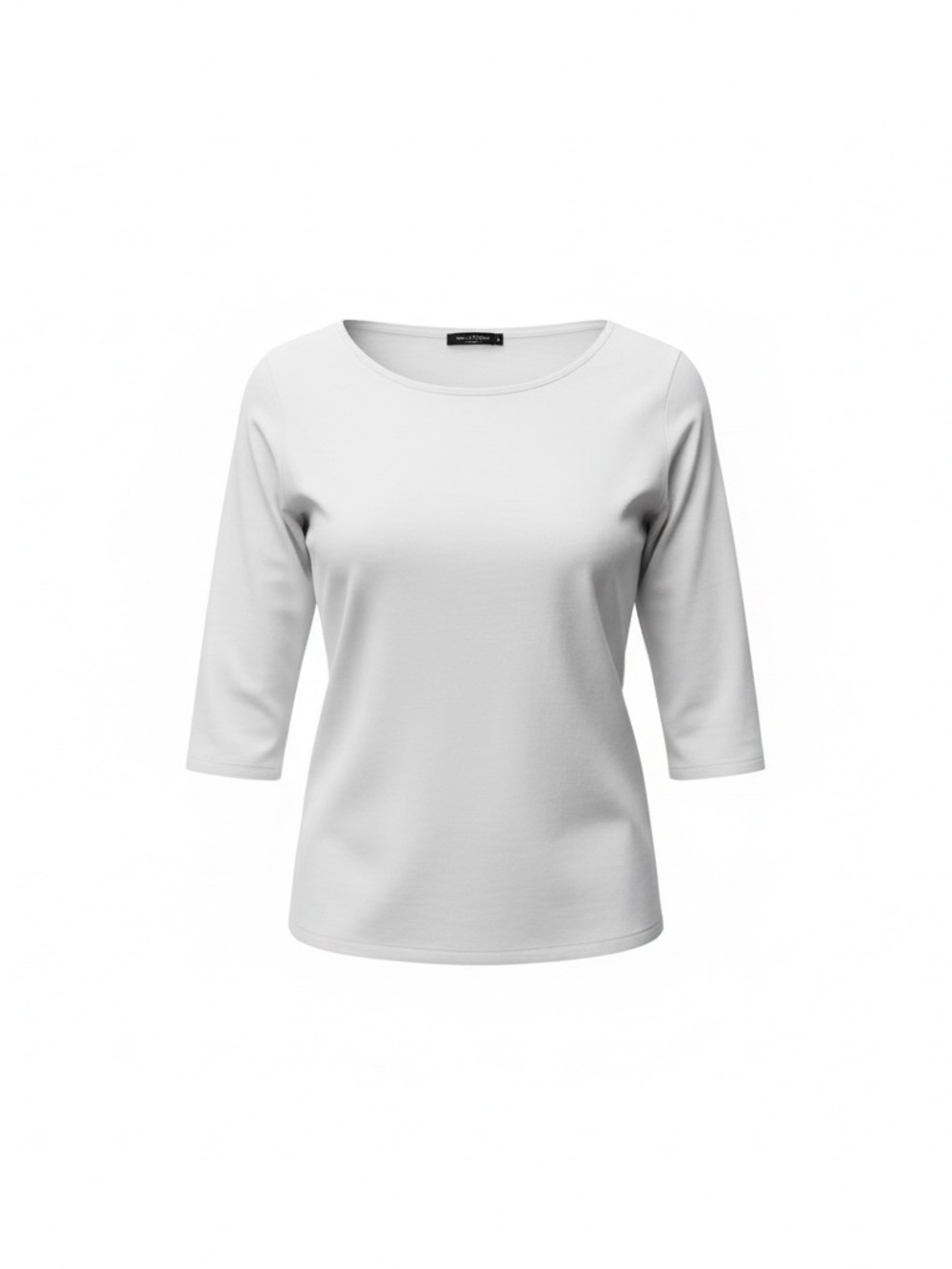 Eileen Fischer Women’s 3/4 Sleeve Scoop Neck Top - White. Size PL